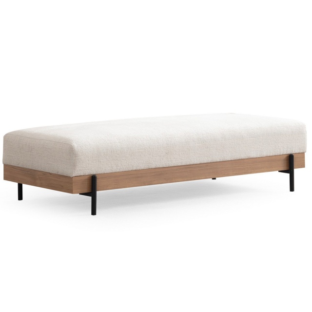 Bancheta alba/maro din textil 68x158 cm Eti The Home Collection