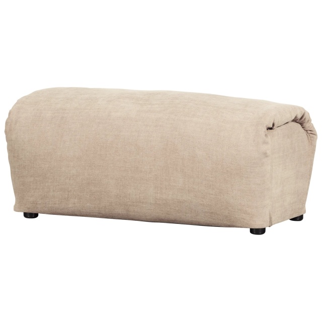 Bancheta bej nisipiu din textil 91 cm Baggy Chenille Woood