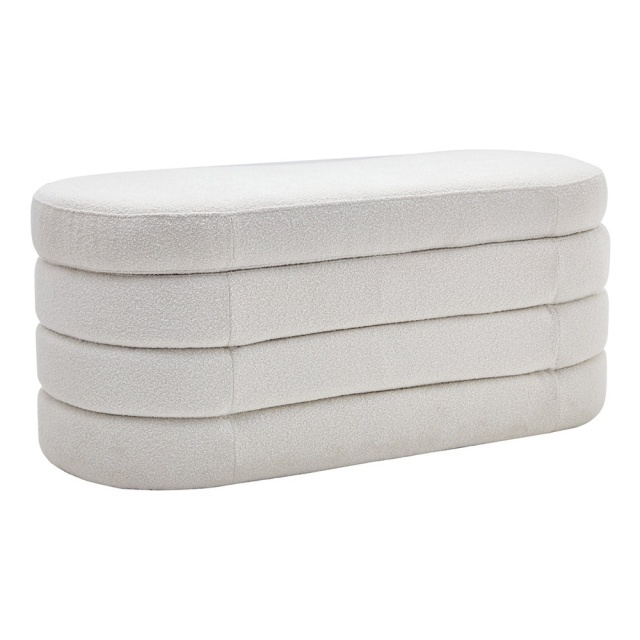 Bancheta crem din textil 113 cm Voque Boucle The Home Collection