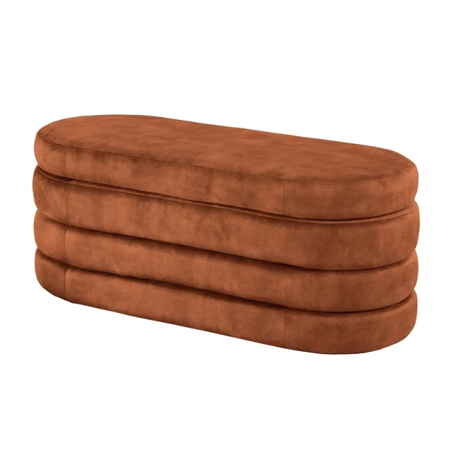 Bancheta maro ruginiu din catifea 113 cm Voque The Home Collection