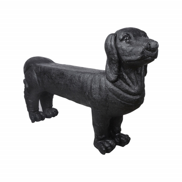 Bancheta pentru exterior neagra din piatra 25 cm Teckel Esschert Design