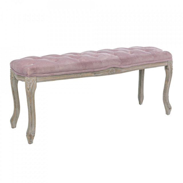 Bancheta roz din catifea 110 cm Mathilde Bizzotto