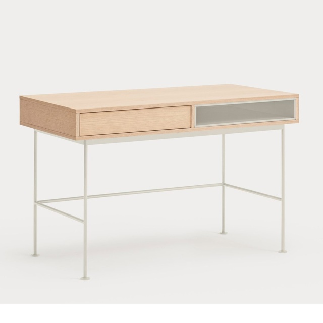 Birou maro/crem din metal 60x120 cm Yoko Teulat