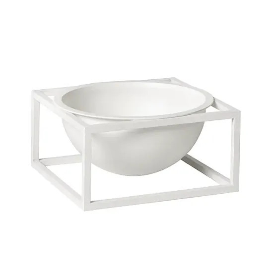 Bol decorativ alb din otel 7 cm Kubus Center Audo Copenhagen