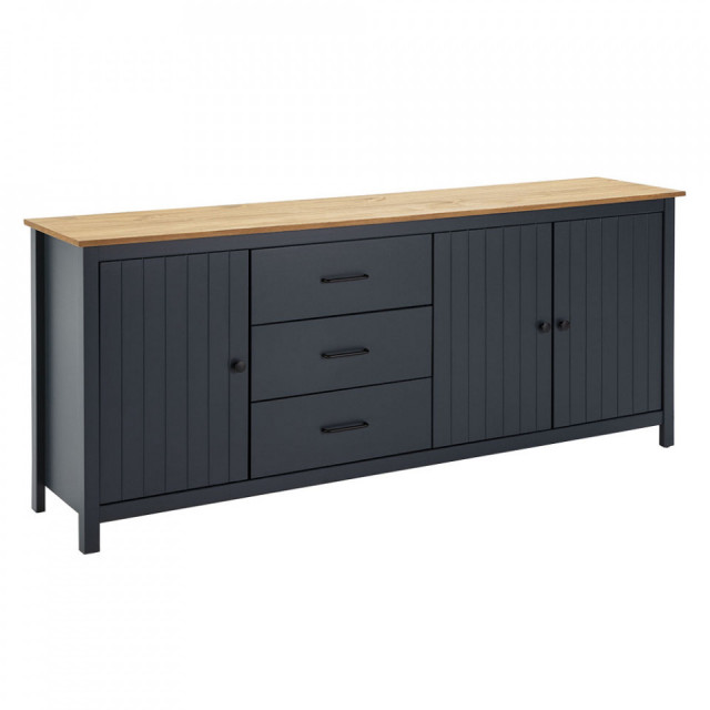 Bufet inferior albastru/maro din lemn 190 cm Miranda The Home Collection