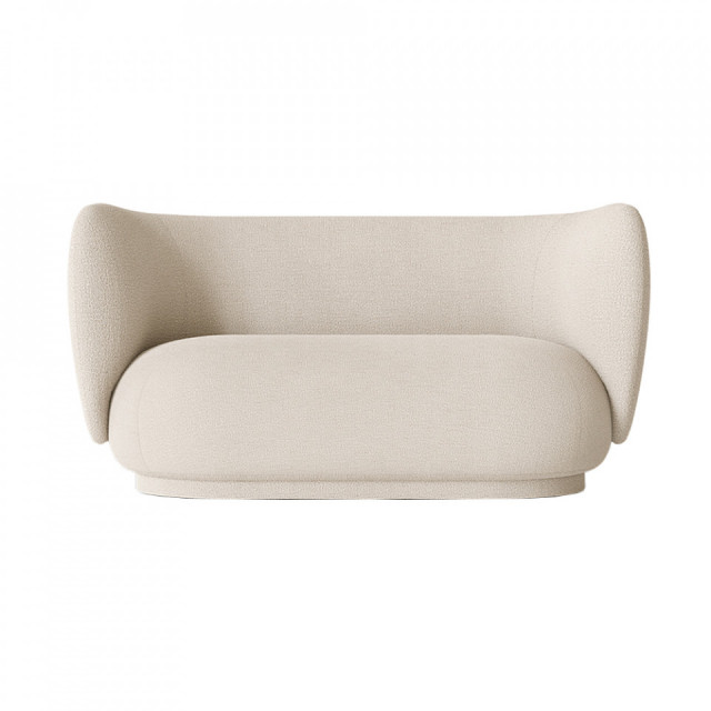Canapea alb antic din textil pentru 2 persoane Rico Boucle Ferm Living