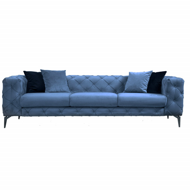 Canapea albastra din textil pentru 3 persoane Como The Home Collection