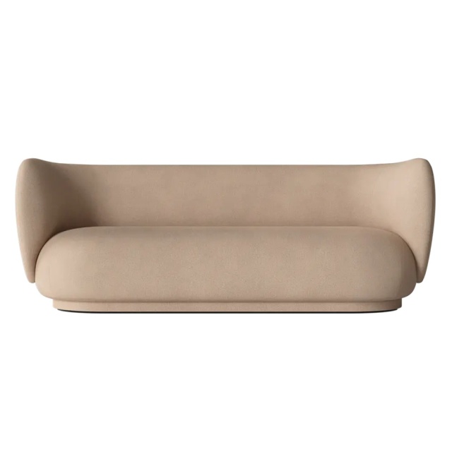 Canapea bej nisipiu din textil pentru 3 persoane Rico Brushed Ferm Living