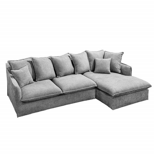 Canapea cu colt gri din textil 255 cm Heaven Right The Home Collection