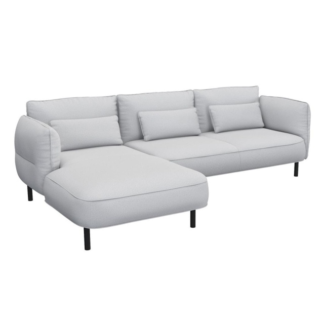 Canapea cu colt gri din textil pentru 2.5 persoane Cortona Left Flexlux