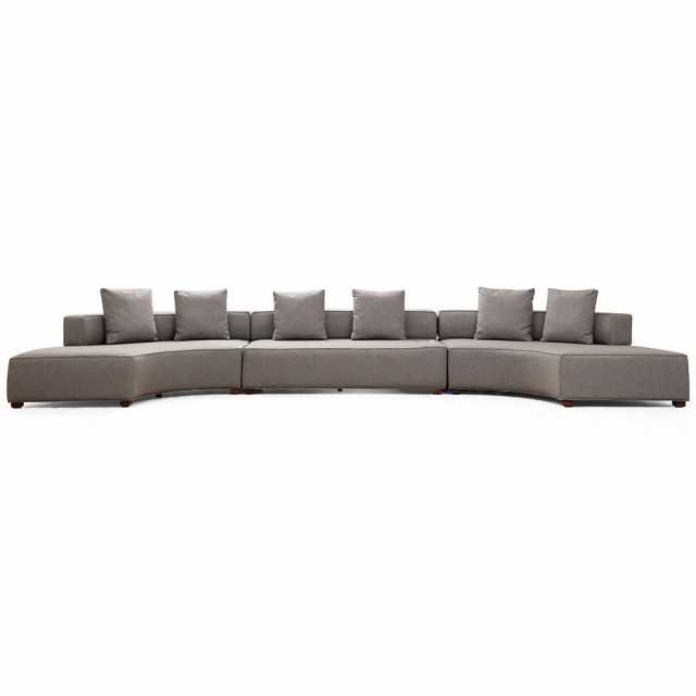 Canapea cu colt gri din textil pentru 3 persoane Gondol 3 The Home Collection