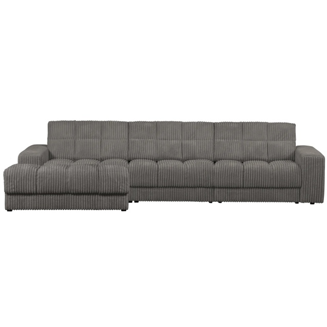 Canapea cu colt gri terrazzo din textil 316 cm Second Date Rib Ferra Left Woood