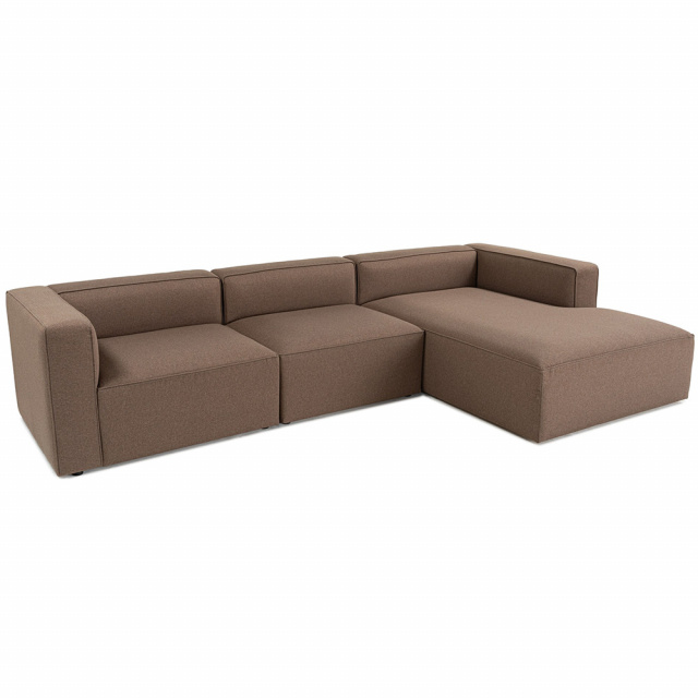 Canapea cu colt maro din textil 320 cm Mora XL Right The Home Collection