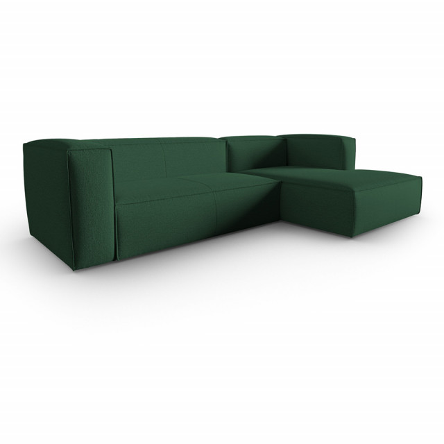 Canapea cu colt verde din textil pentru 4 persoane Mackay Right Besolux