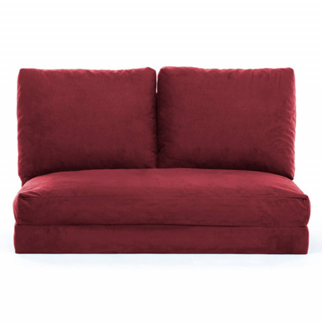 Canapea extensibila rosu inchis din textil pentru 2 persoane Taida The Home Collection