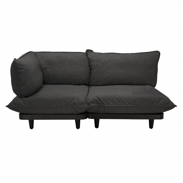 Canapea exterior modulara gri inchis din olefina si otel 190 cm Paletti Fatboy