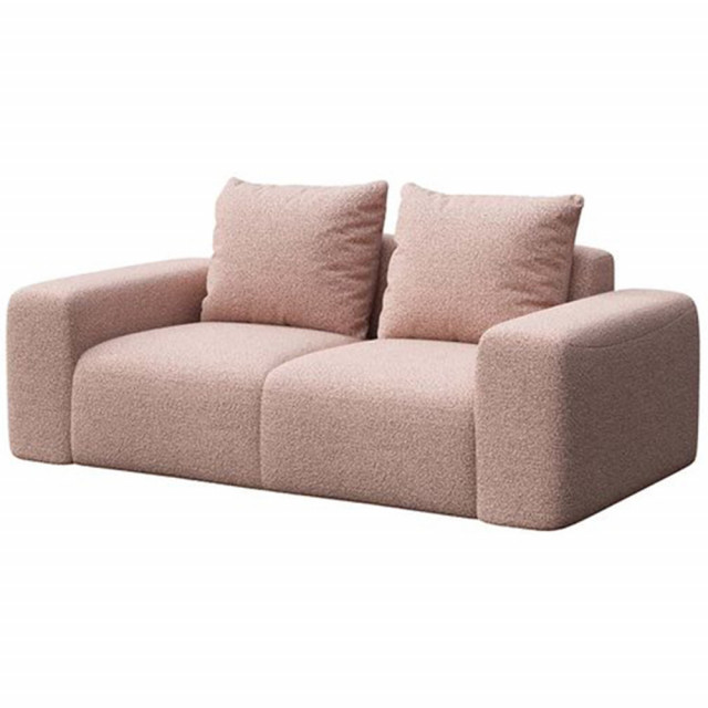 Canapea roz din poliester si lemn pentru 2 persoane Feiro Mesonica