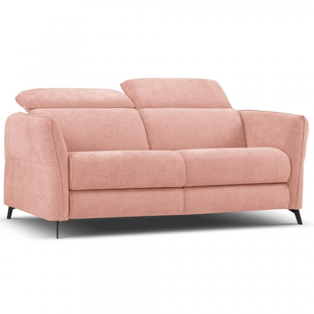 Canapea roz din textil si lemn de pin pentru 2 persoane Viti Besolux