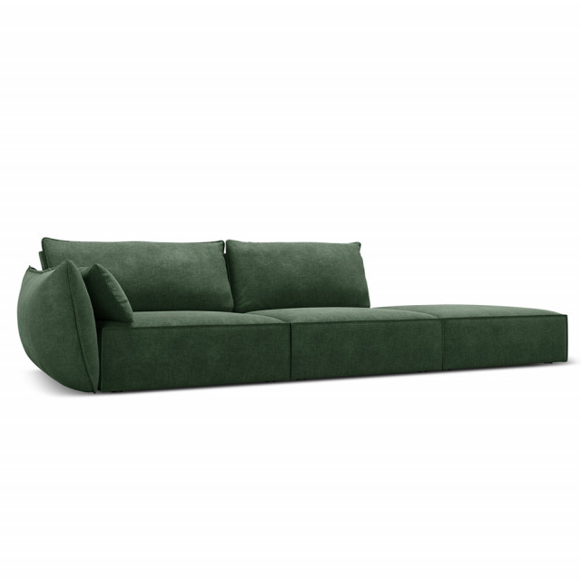 Canapea verde inchis din textil pentru 4 persoane Kaelle Left Besolux