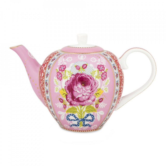Ceainic multicolor din portelan 1,6 L Floral Pink Pip Studio