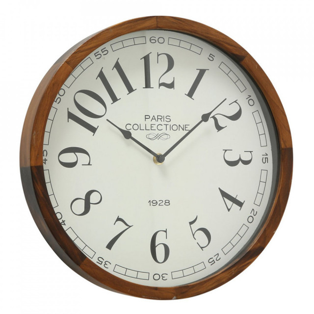 Ceas de perete rotund multicolor din lemn si sticla 32 cm Millie Boltze