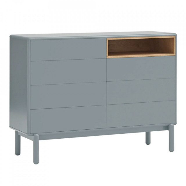 Comoda gri perlat/maro din lemn 120 cm Corvo Teulat