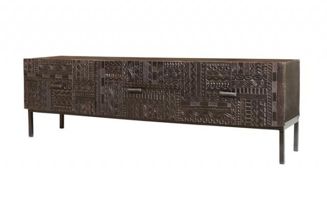 Comoda TV maro din lemn 180 cm Hieroglyph Giner y Colomer