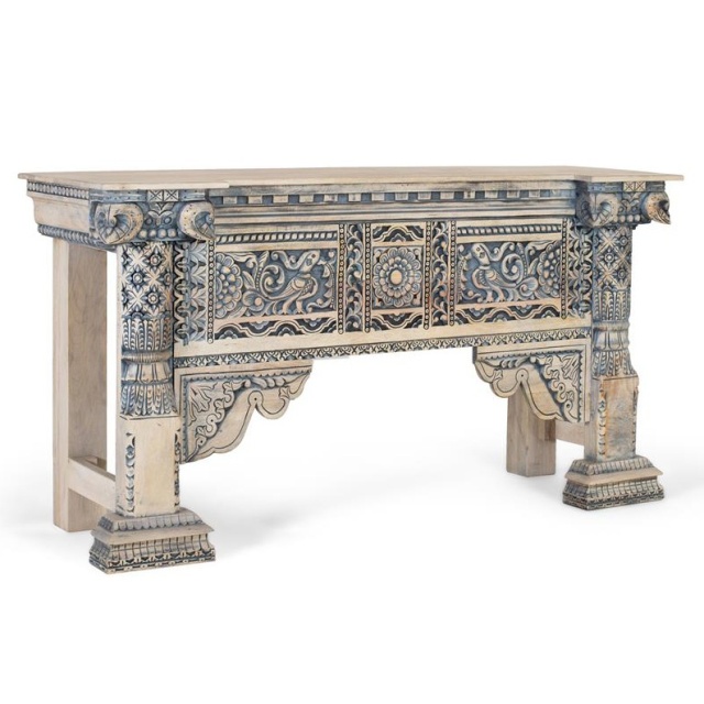 Consola alba/albastra din lemn 173 cm Blayer Giner y Colomer