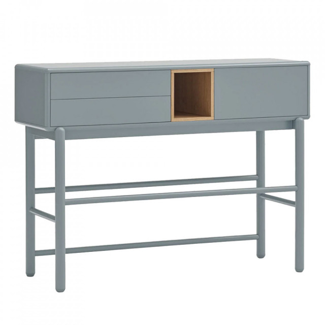 Consola gri perlat/maro din lemn 120 cm Corvo Teulat