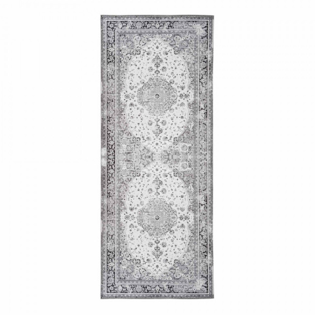 Covor alb/negru din fibre sintetice 80x200 cm Havana Chenille House Nordic