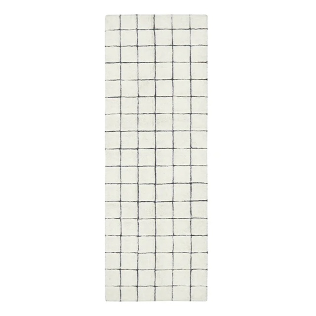 Covor crem/gri din fibre naturale 80x230 cm Mosaic Lorena Canals