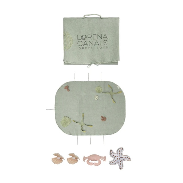 Covor de joaca cu 4 accesorii multicolor din bumbac 50x65 cm Under the Sea Lorena Canals