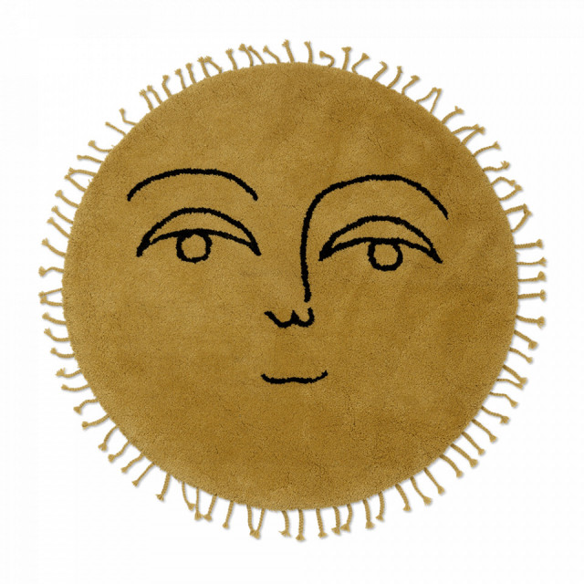 Covor galben din fibre naturale 130 cm Sun Ferm Living