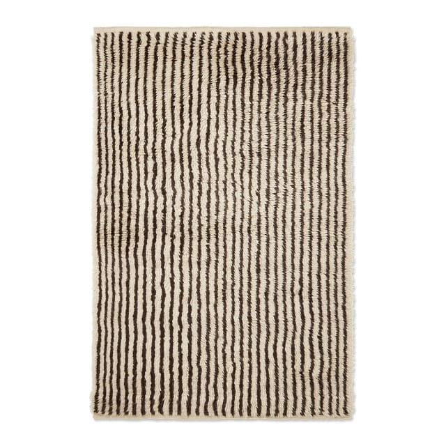 Covor maro/alb antic din fibre naturale 120x180 cm Kami Ferm Living