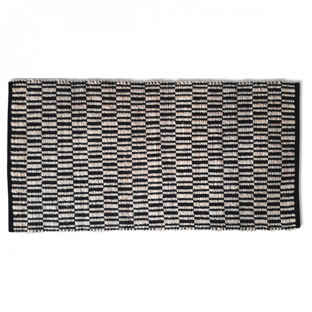 Covor negru/alb din iuta si bumbac 60x90 cm Tamatave The Home Collection