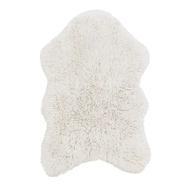 Covor pentru copii alb din fibre naturale 75x110 cm Woolly Lorena Canals