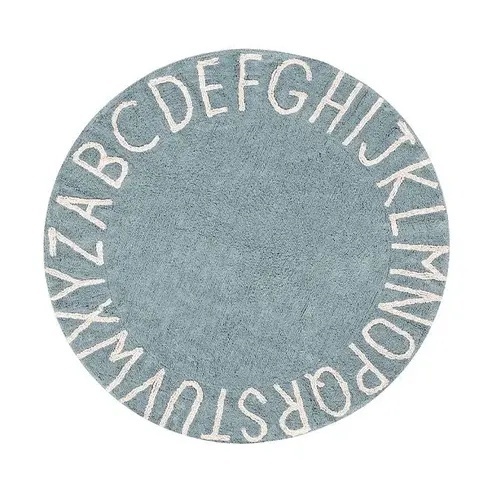 Covor pentru copii albastru/crem din bumbac 150 cm ABC Vinatge Lorena Canals