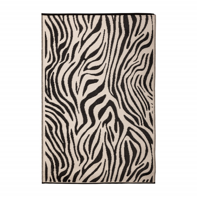 Covor reversibil pentru exterior alb/negru din fibre sintetice 150x243 cm Zebra Esschert Design