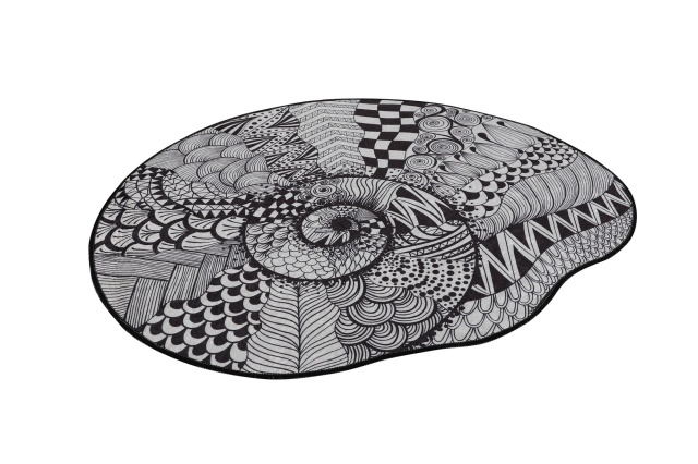 Covoras de baie alb/negru din fibre sintetice 120 cm More The Home Collection