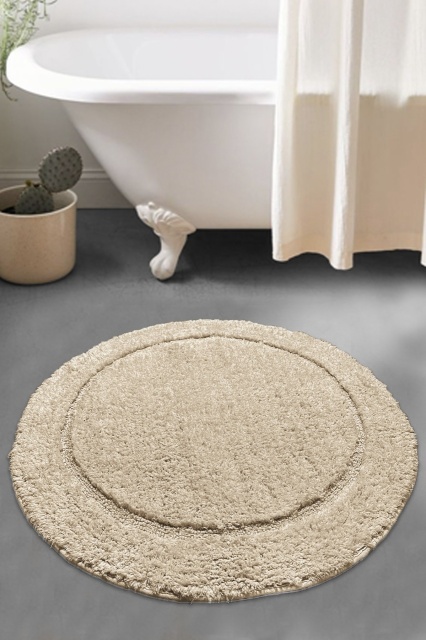 Covoras de baie crem din bumbac 90 cm Miles The Home Collection