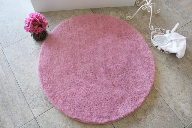 Covoras de baie roz din fibre sintetice 90 cm Maritime The Home Collection