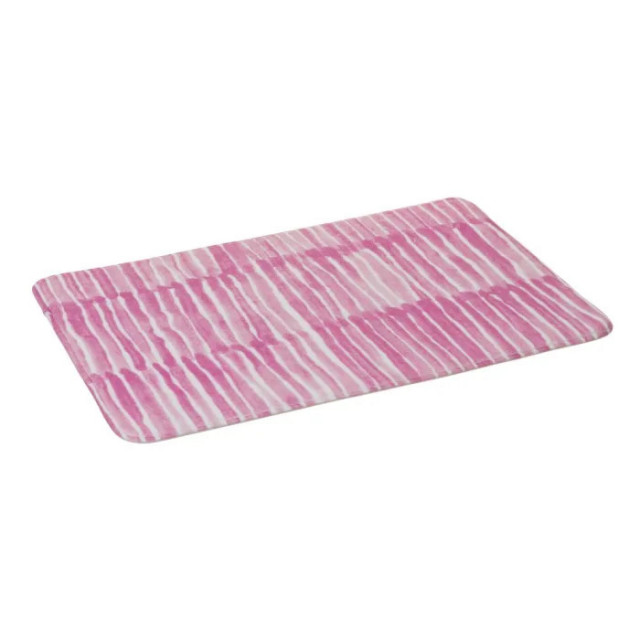 Covoras pentru baie roz/alb din microfibre 45x70 cm Drip The Home Collection