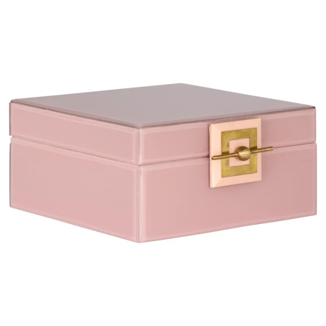 Cutie cu capac pentru bijuterii roz din fibre naturale Bodine Big Richmond Interiors