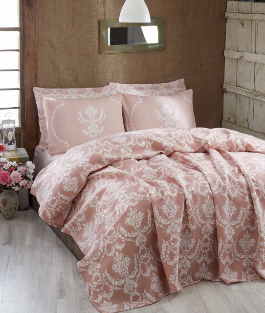 Cuvertura roz pudra din bumbac 160x235 cm Pure The Home Collection