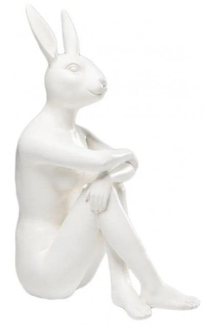 Decoratiune alba din fibre sintetice 39 cm Gangster Rabbit Kare