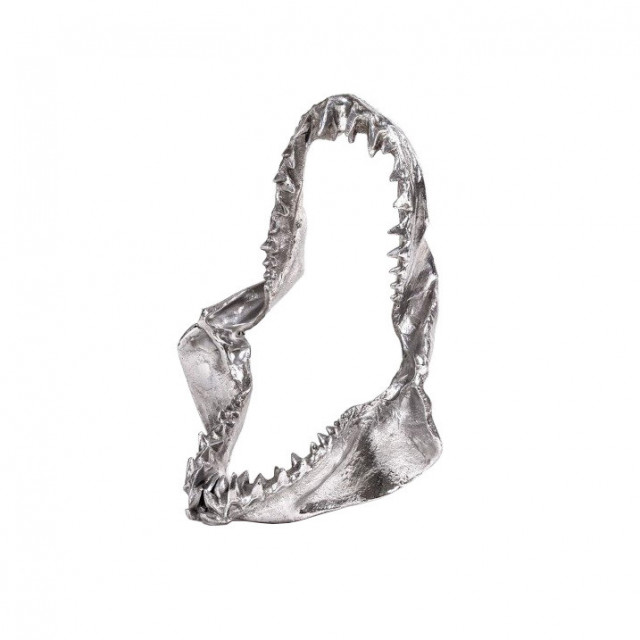 Decoratiune argintie din aluminiu 11 cm Shark Jaw Seletti