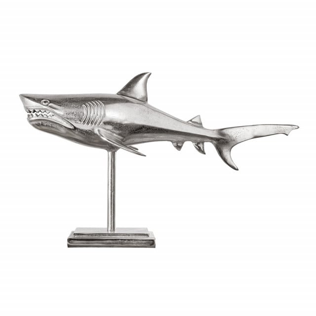 Decoratiune argintie din aluminiu 44 cm Shark The Home Collection