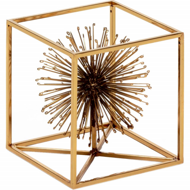 Decoratiune aurie din metal 18x18 cm Kubiq Thai Natura