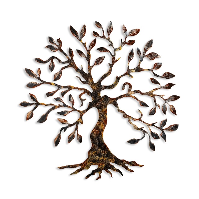 Decoratiune de perete multicolora din metal 60x60 cm Tree 3 The Home Collection