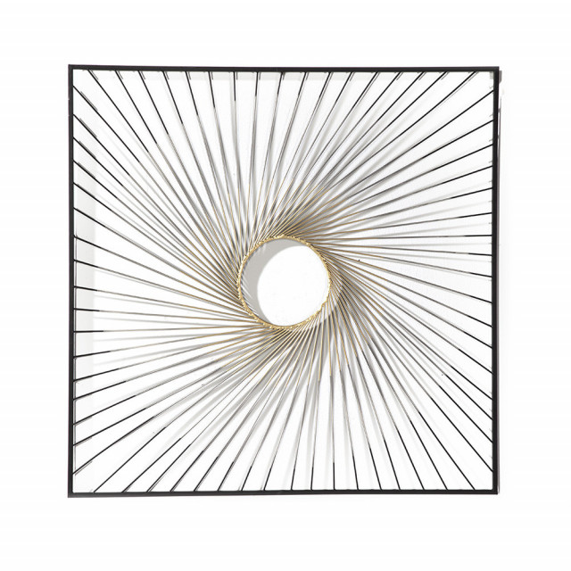 Decoratiune de perete neagra/aurie din metal 90x90 cm Lora Thai Natura